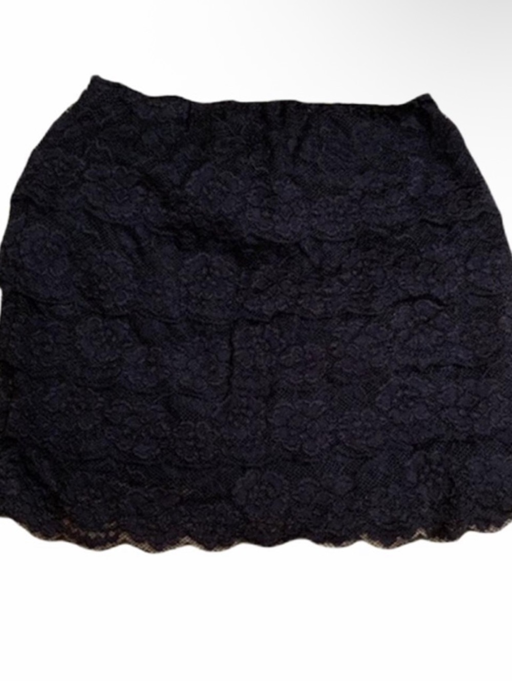 Brandy Melville Black Floral Lace Mini Skirt